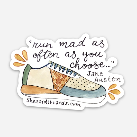 Jane Austen Running Sticker