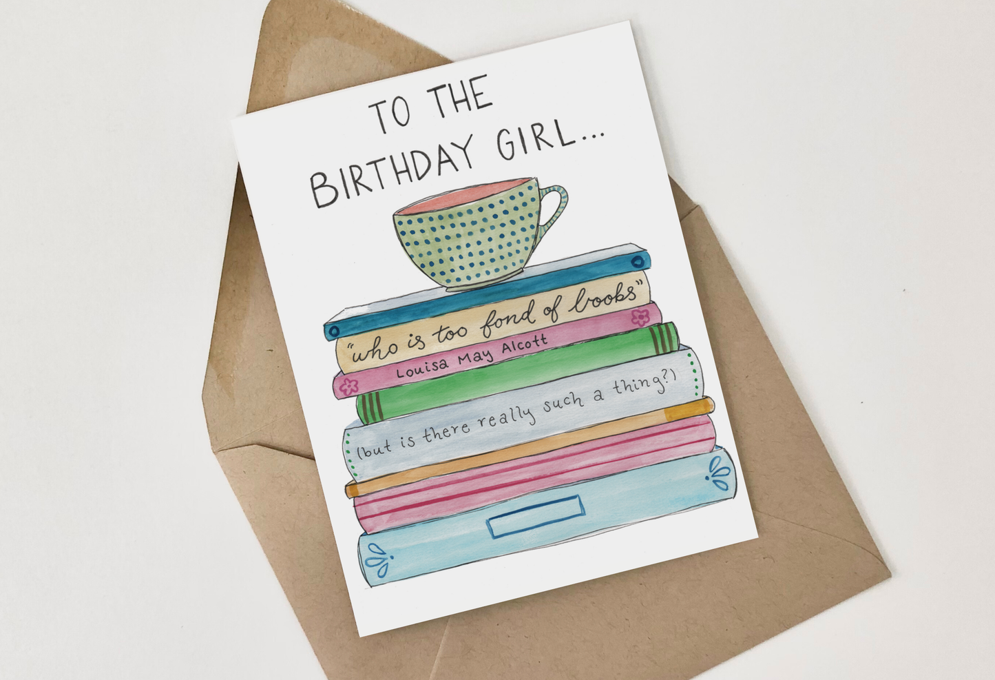 Louisa May Alcott Booklover Birthday Card