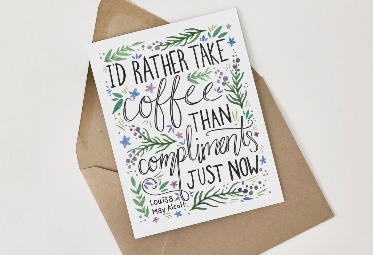 Louisa May Alcott Coffee Greeting Card